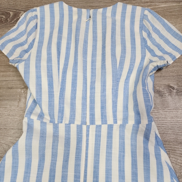J. CREW Blue White Striped Faux Wrap Dress 0 - Picture 13 of 16
